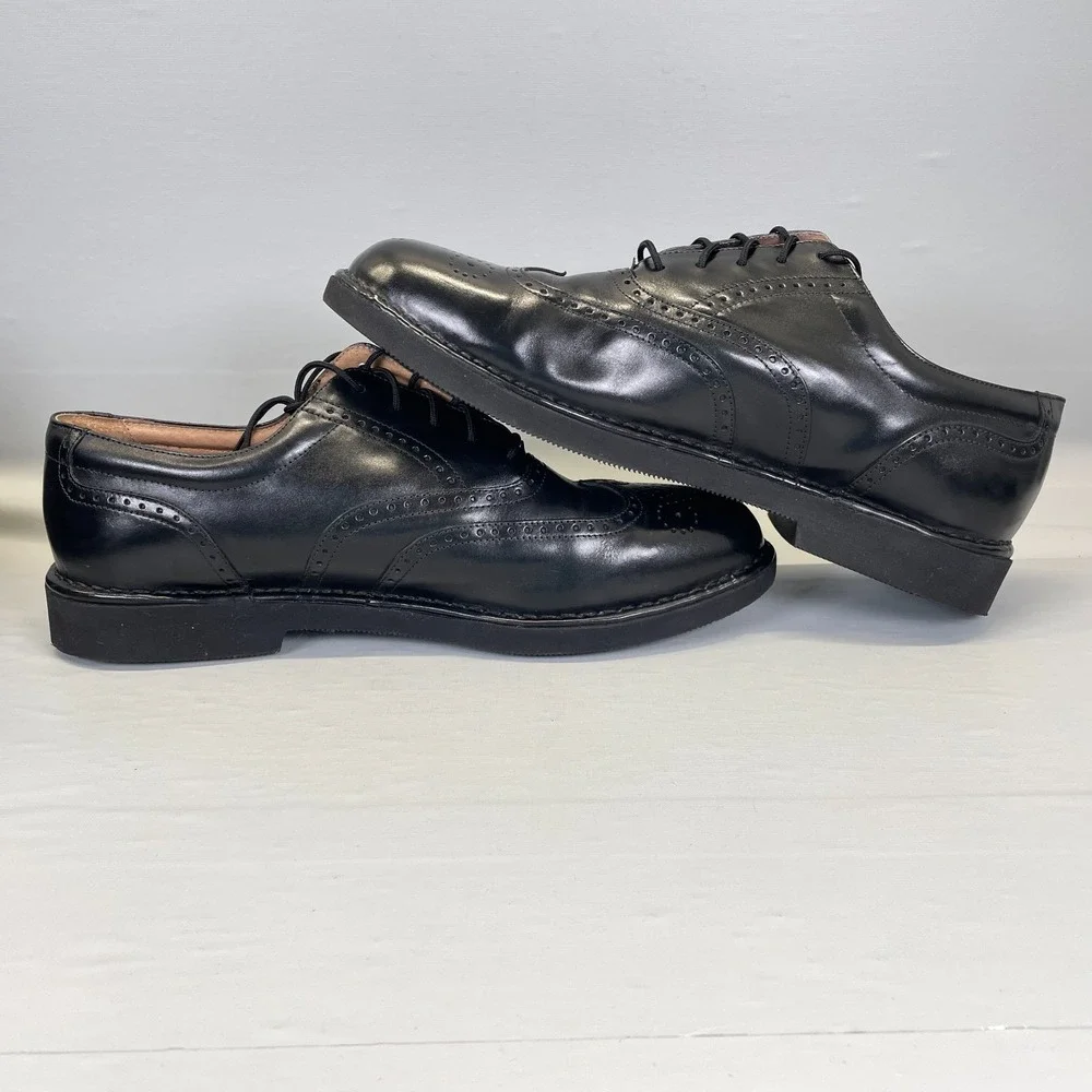 Rockport Dressports Oxford Shoes Mens Size 10 Wide Black Leather Wingtip Brogue